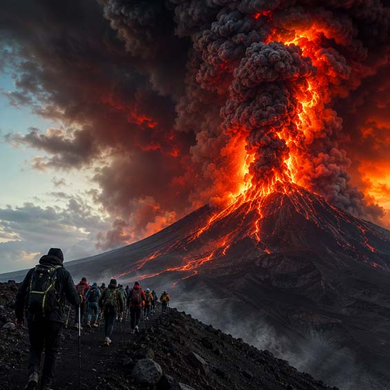 El Etna desata el pánico entre excursionistas: la espectacular erupción que dio la vuelta al mundo