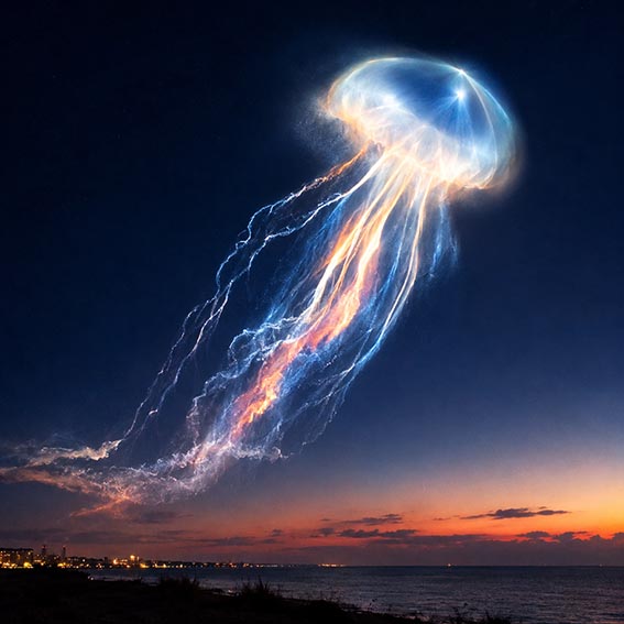 Una medusa gigante iluminó el cielo y desconcertó a miles